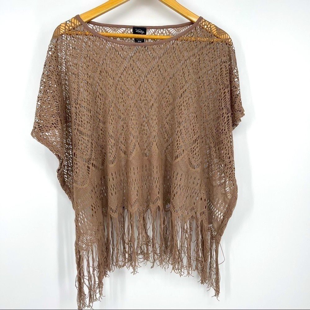 Vanity poncho style crochet top